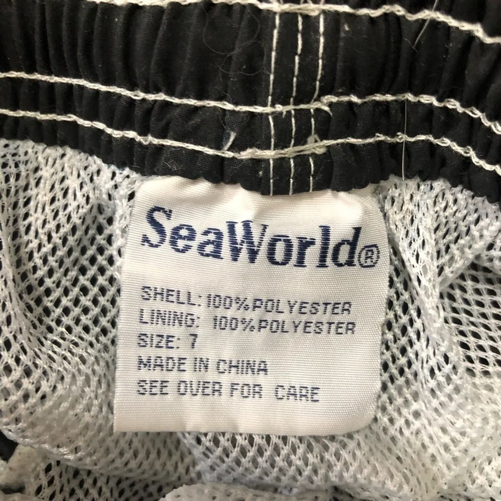 Sea World Boy’s Black Swim Trunks